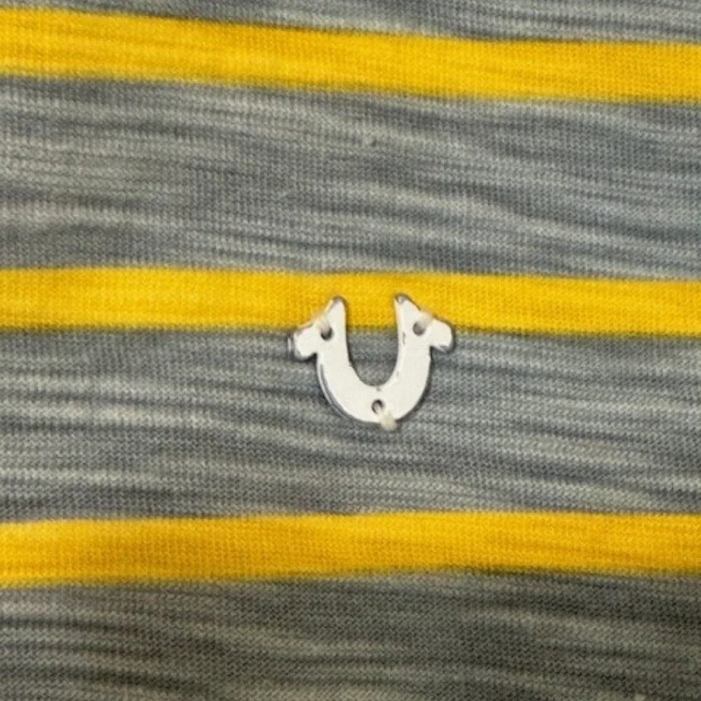 True‎ Religion Shirt Mens  XXXL Yellow Gray Henley